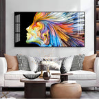 Unique Colorful Profile Face Acrylic Wall Art   For Modern Living Space