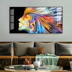 Unique Colorful Profile Face Acrylic Wall Art Canvas For Modern Living Space