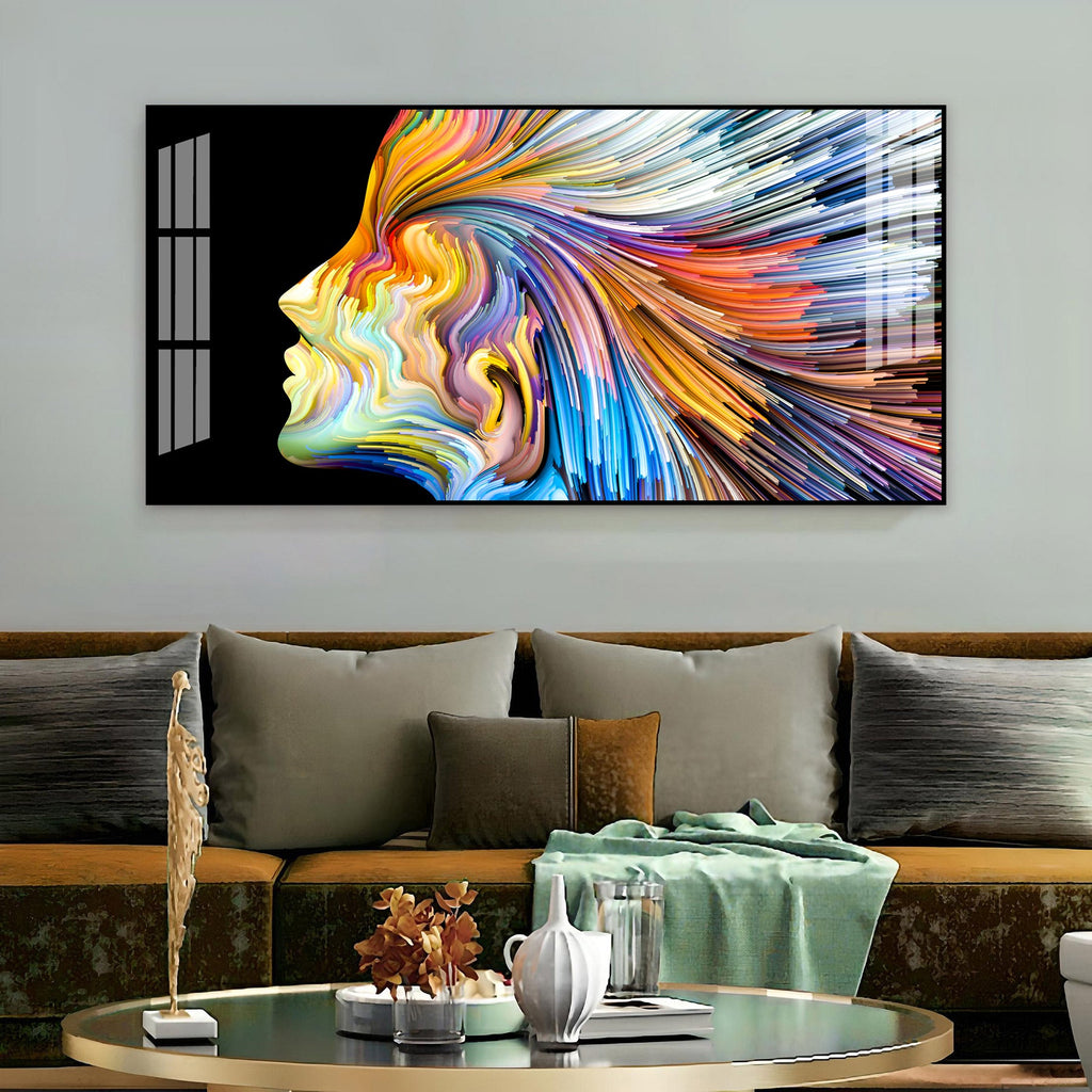 Unique Colorful Profile Face Acrylic Wall Art   For Modern Living Space