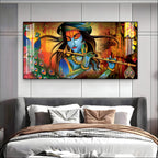 Spiritual Lord Krishna Acrylic Wall Art   With Flute For Living Room Decor