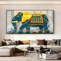 Serene Elephant Illustration Acrylic Wall Art   With Artistic Pattern