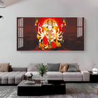 Scenic Panchmukhi Hanuman Acrylic Wall Art   With Divine Energy And Sacred Theme
