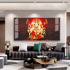Scenic Panchmukhi Hanuman Acrylic Wall Art Canvas With Divine Energy And Sacred Theme