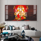 Scenic Panchmukhi Hanuman Acrylic Wall Art   With Divine Energy And Sacred Theme