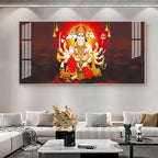 Scenic Panchmukhi Hanuman Acrylic Wall Art   With Divine Energy And Sacred Theme