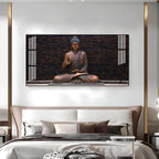 Minimal Buddha Zen Acrylic Wall Art Canvas With Peaceful Spiritual Interior Design