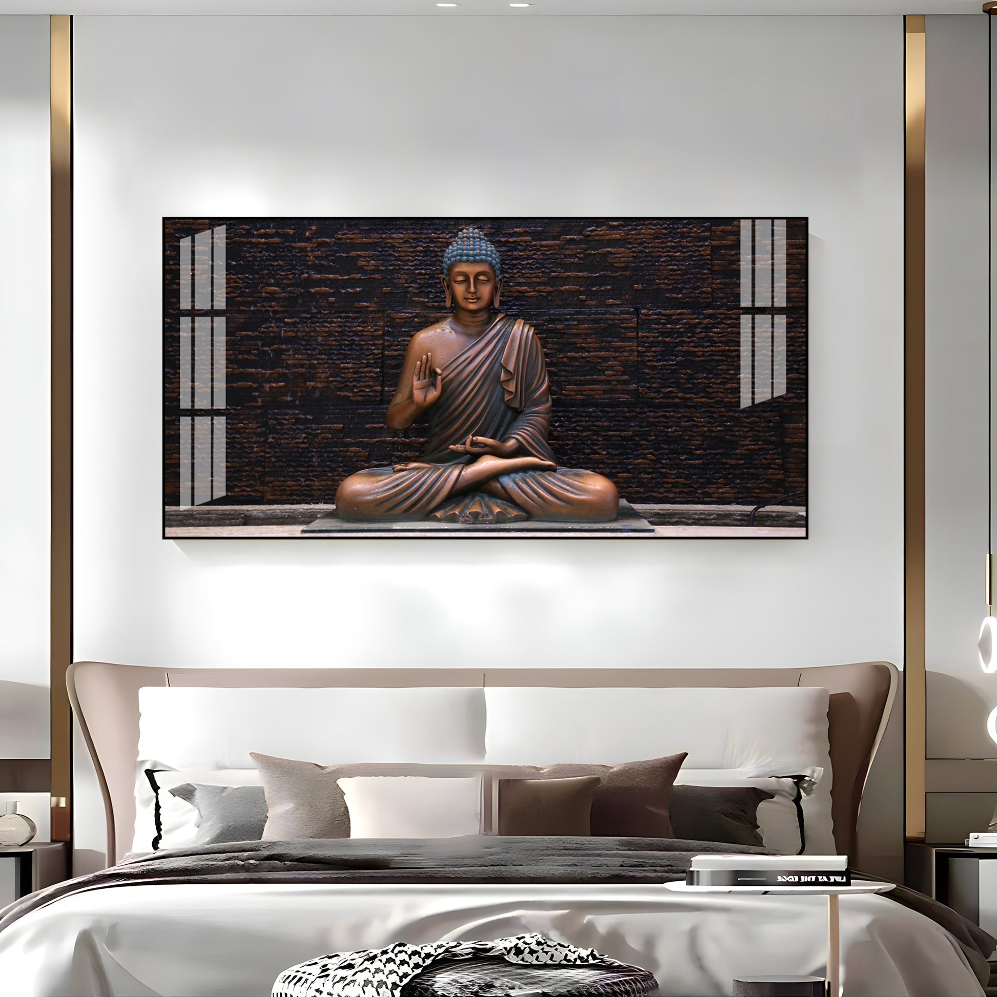 Minimal Buddha Zen Acrylic Wall Art   With Peaceful Spiritual Interior Design