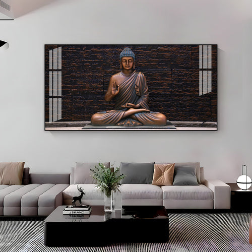 Minimal Buddha Zen Acrylic Wall Art  With Peaceful Spiritual Interior Design