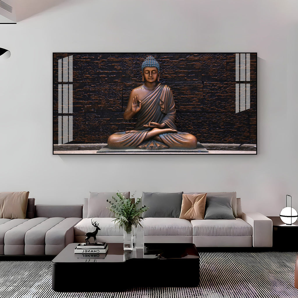 Minimal Buddha Zen Acrylic Wall Art   With Peaceful Spiritual Interior Design