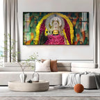 Divine Khatu Shyam Ji Acrylic Wall Art   With Floral Decoration And Spiritual Theme