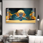 Luxury Elephant Artwork Acrylic Wall Art Canvas With Elegant Gold And Blue Theme