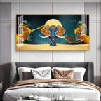 Luxury Elephant Artwork Acrylic Wall Art   With Elegant Gold And Blue Theme