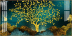 Elegant Tree Of Life Acrylic Wall Art Canvas With Gold Finish And Modern Landscape