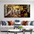 Religious Mahabharat Scene Acrylic Wall Art   With Krishna Chariot Artwork
