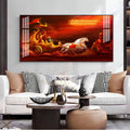 Bhagavad Gita Krishna Arjuna Acrylic Wall Art Canvas With Mythological Hindu Artwork