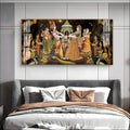Radha Krishna Raas Leela Acrylic Wall Art Canvas With Devotional Hindu Spiritual Scene