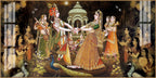 Radha Krishna Raas Leela Acrylic Wall Art   With Devotional Hindu Spiritual Scene