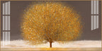 Modern Golden Tree Acrylic Wall Art   With Elegant Nature And Luxury Finish