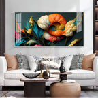 Stylish Floral Acrylic Wall Art   With Colorful Design And Modern Art Style