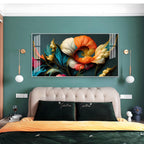 Stylish Floral Acrylic Wall Art   With Colorful Design And Modern Art Style
