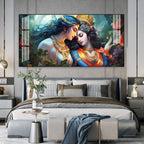 Modern Radha Krishna Acrylic Wall Art   With Romantic And Spiritual Art Style