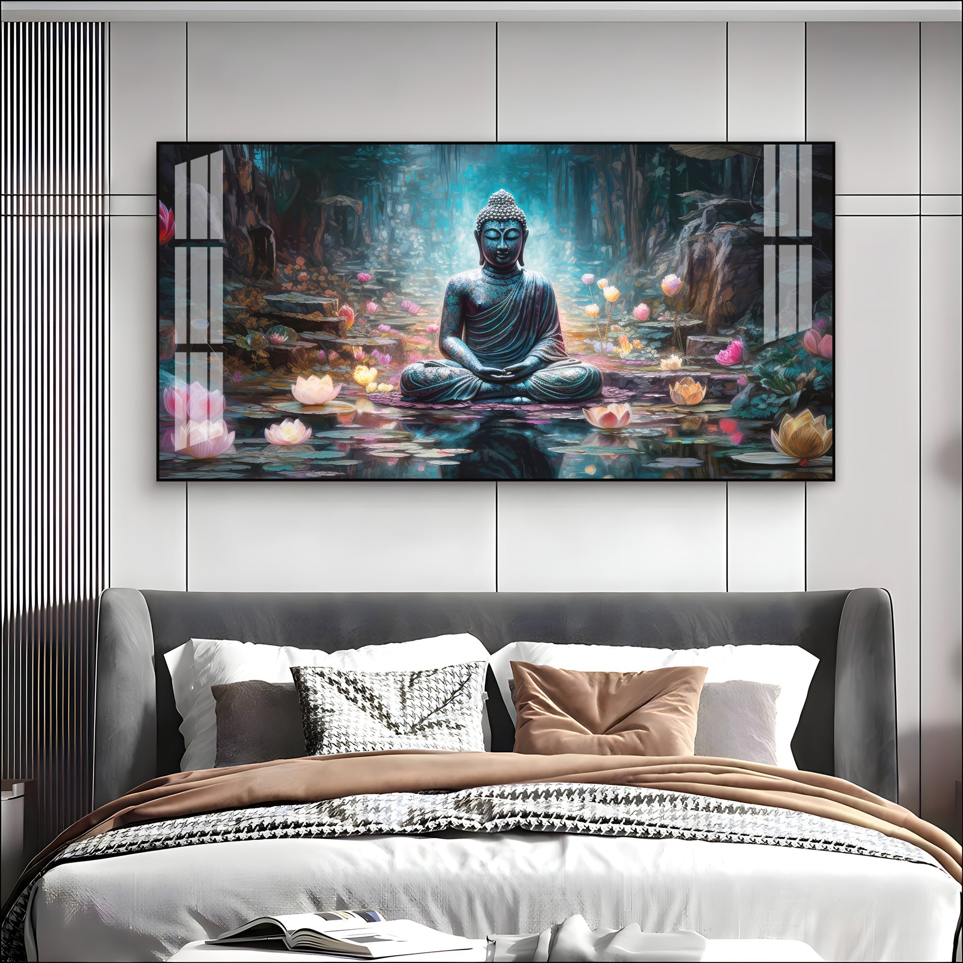 Stylish Buddha Meditation Acrylic Wall Art   With Nature And Peaceful Theme