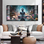 Stylish Buddha Meditation Acrylic Wall Art   With Nature And Peaceful Theme