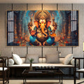 Elegant Ganesha Acrylic Wall Art   With Spiritual Temple And Divine Design