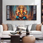 Elegant Ganesha Acrylic Wall Art   With Spiritual Temple And Divine Design