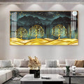 Stylish Golden Forest Acrylic Wall Art   With Mountain And Nature Theme