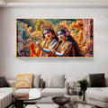 Premium Spiritual Radha Krishna Acrylic Wall Art with Golden Accents