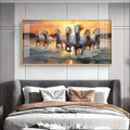Vastu Seven Running Horses With Sunrise Premium Acrylic Horizontal Wall Art