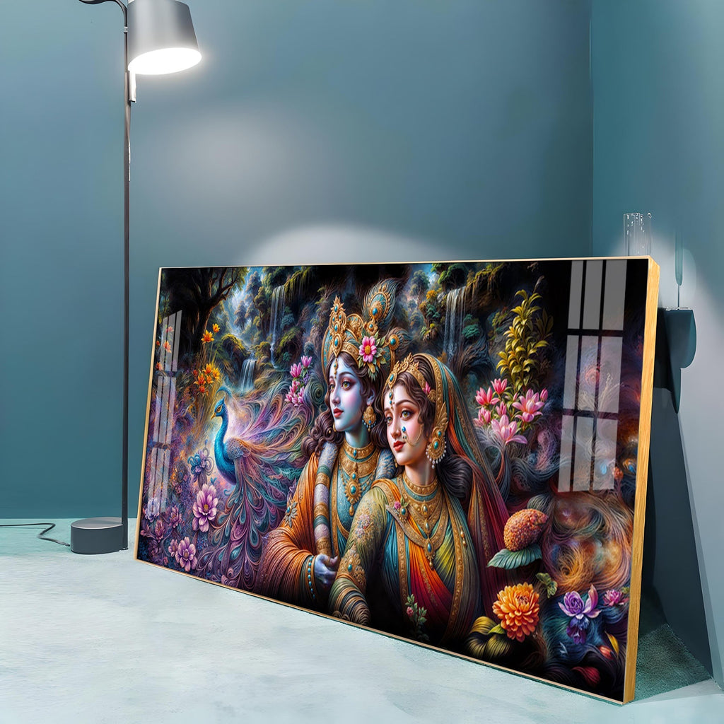 Radha & Krishna Masterpiece Premium Acrylic Horizontal Wall Art