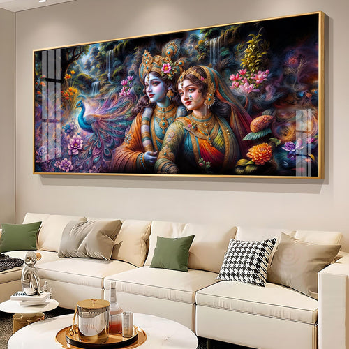 Radha & Krishna Masterpiece Premium Acrylic Horizontal Wall Art