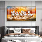 Vastu Success Seven Horses Acrylic Wall Decor Scenic Sunset Sky