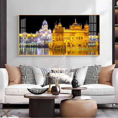 The Majestic Golden Temple Premium Acrylic Horizontal Wall Art