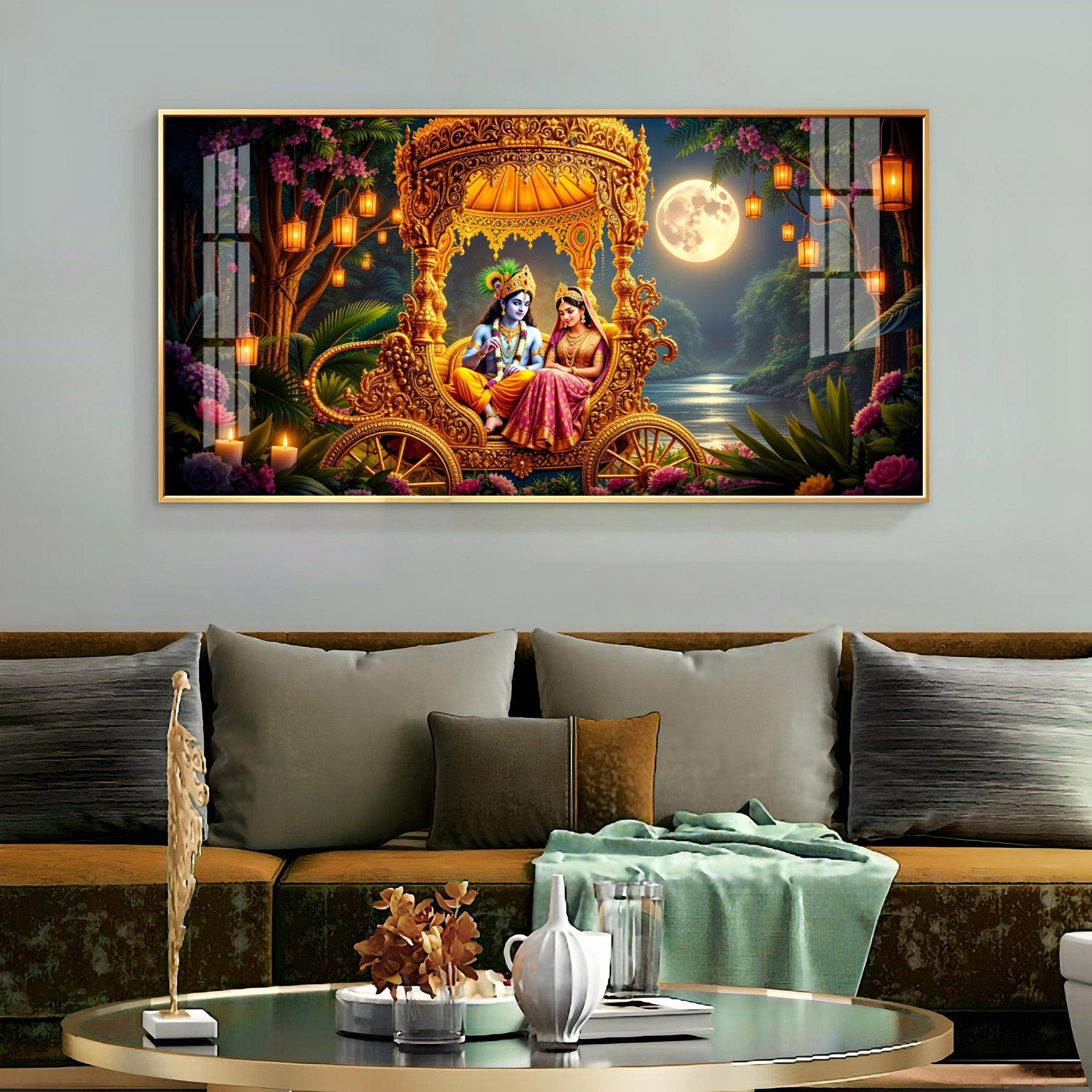 Krishna Radha Serenity Premium Acrylic Horizontal Wall Art
