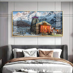 Holy Kedarnath Temple Premium Acrylic Horizontal Wall Art