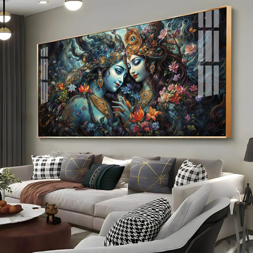 Premium Spiritual Radha Krishna Cosmic Love Acrylic Wall Decor