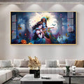 Modern Radha Krishna Romantic Portrait Acrylic Wall Art Home Decor