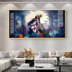 Modern Radha Krishna Romantic Portrait Acrylic Wall Art Home Decor