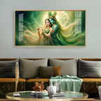 Krishna Radha Divine Connection Premium Acrylic Horizontal Wall Art