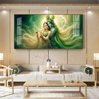 Krishna Radha Divine Connection Premium Acrylic Horizontal Wall Art