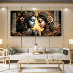 Premium Spiritual Radha Krishna Portrait Acrylic Wall Decor for Living Room