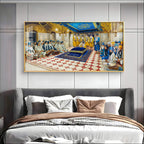 Spiritual Gurudwara Scene Acrylic Wall Painting with Devotional Gathering