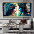 Premium Radha Krishna Ocean Sunset Theme Acrylic Wall Decor