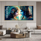 Premium Radha Krishna Ocean Sunset Theme Acrylic Wall Decor