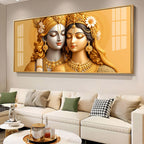 Premium Radha Krishna Royal Look Modern Acrylic Wall Painting