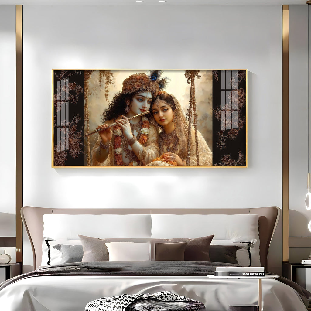 Divine Radha Krishna Romantic Classic Art Luxury Acrylic wall painting