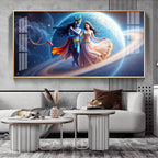 Modern Radha Krishna Universe Theme Luxury Acrylic wall painting